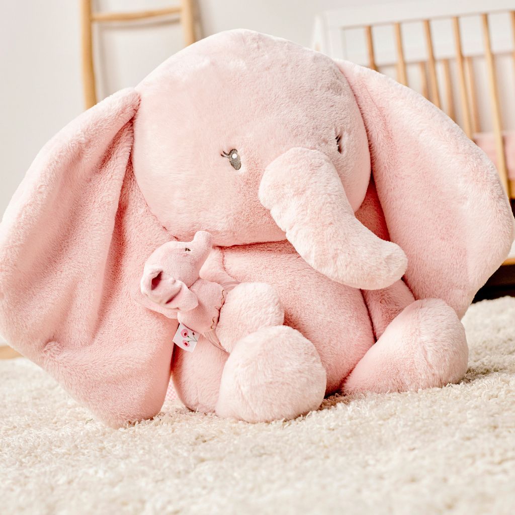 Nattou Maxi knuffel olifant 60 cm roze
