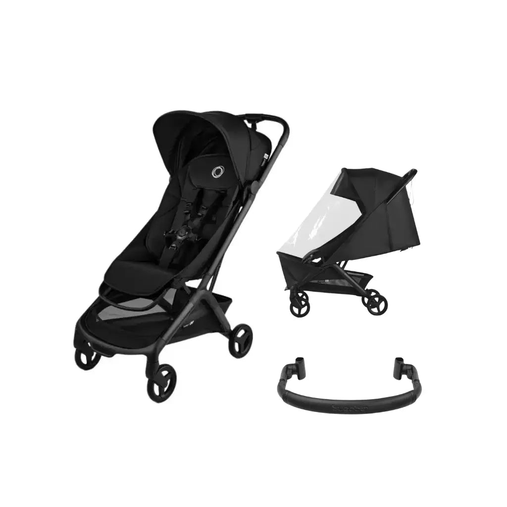 Bugaboo Poussette Butterfly 2 complete Black/Heritage black + arceau de sécurité + habillage de pluie