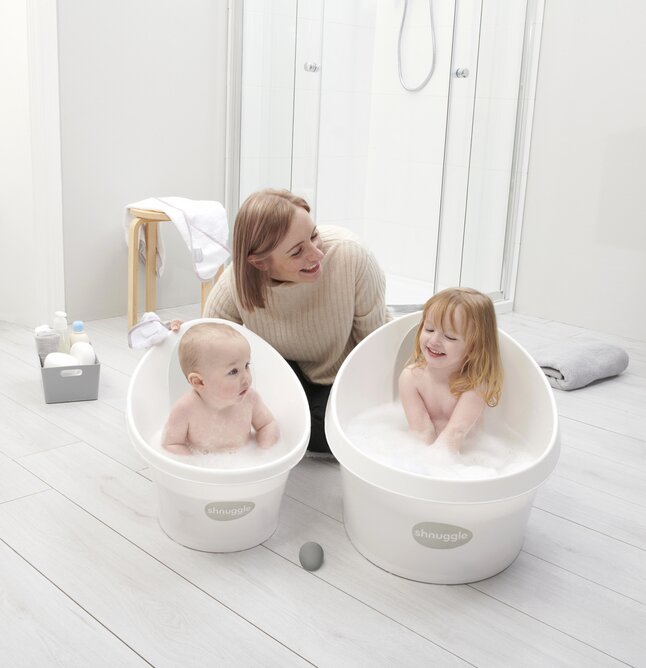 Shnuggle Baignoire pour enfants blanc-gris clair