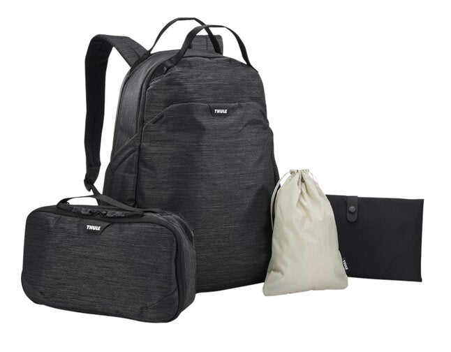 Thule 3-in-1 Kinderwagen Sleek + verzorgingsrugzak + meerijplankje Midnight Black