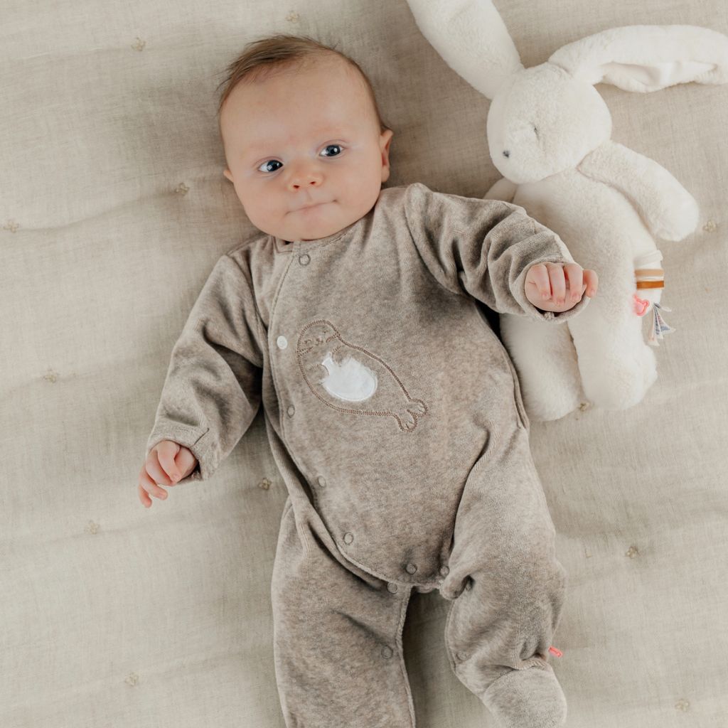 Noukie's Pyjama velours Seal beige unisexe