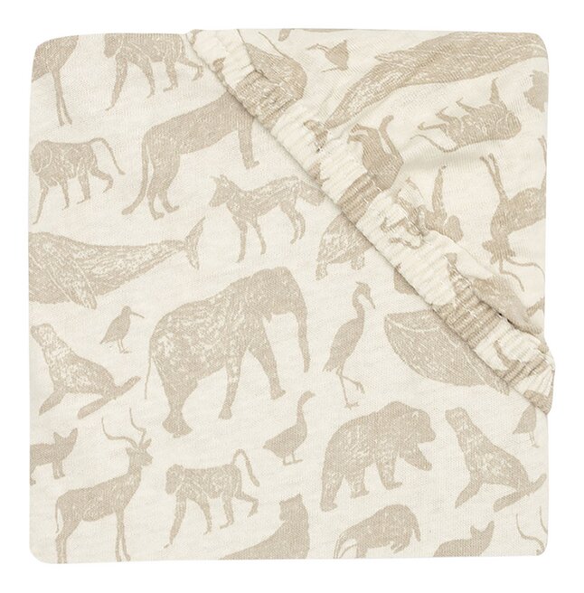 Jollein Drap-housse pour berceau Animals Nougat Lg 50 x L 90 cm