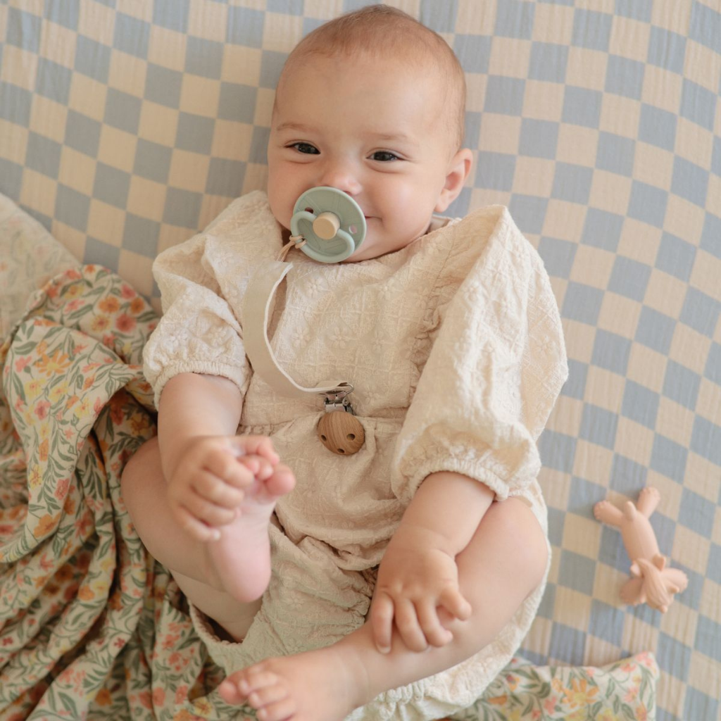 FRIGG Fopspeen + 6 maanden Little Viking silicone Sage/Olive - 2 stuks