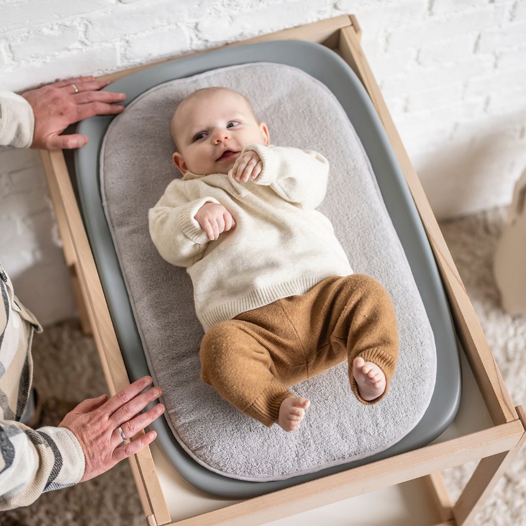 Nattou Matelas à langer Softy gris + coussin réducteur gris