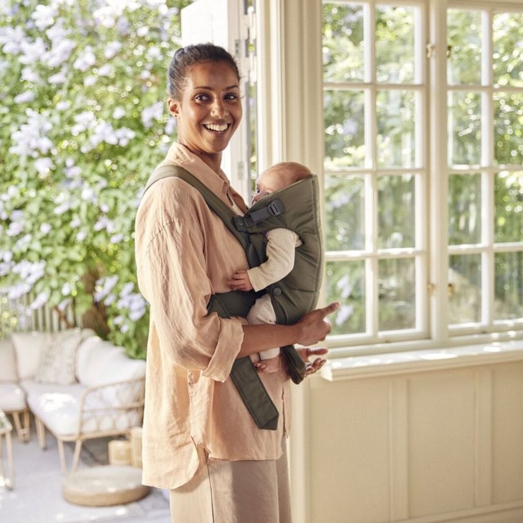 BabyBjörn Porte-bébé ventral Mini Tissé vert foncé