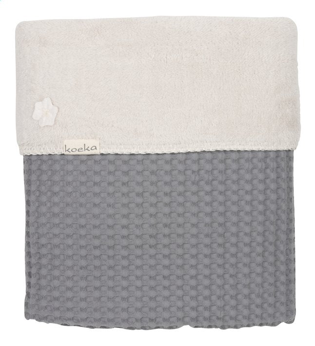 Koeka Deken voor bed Oslo steel grey/pebble katoen/teddy