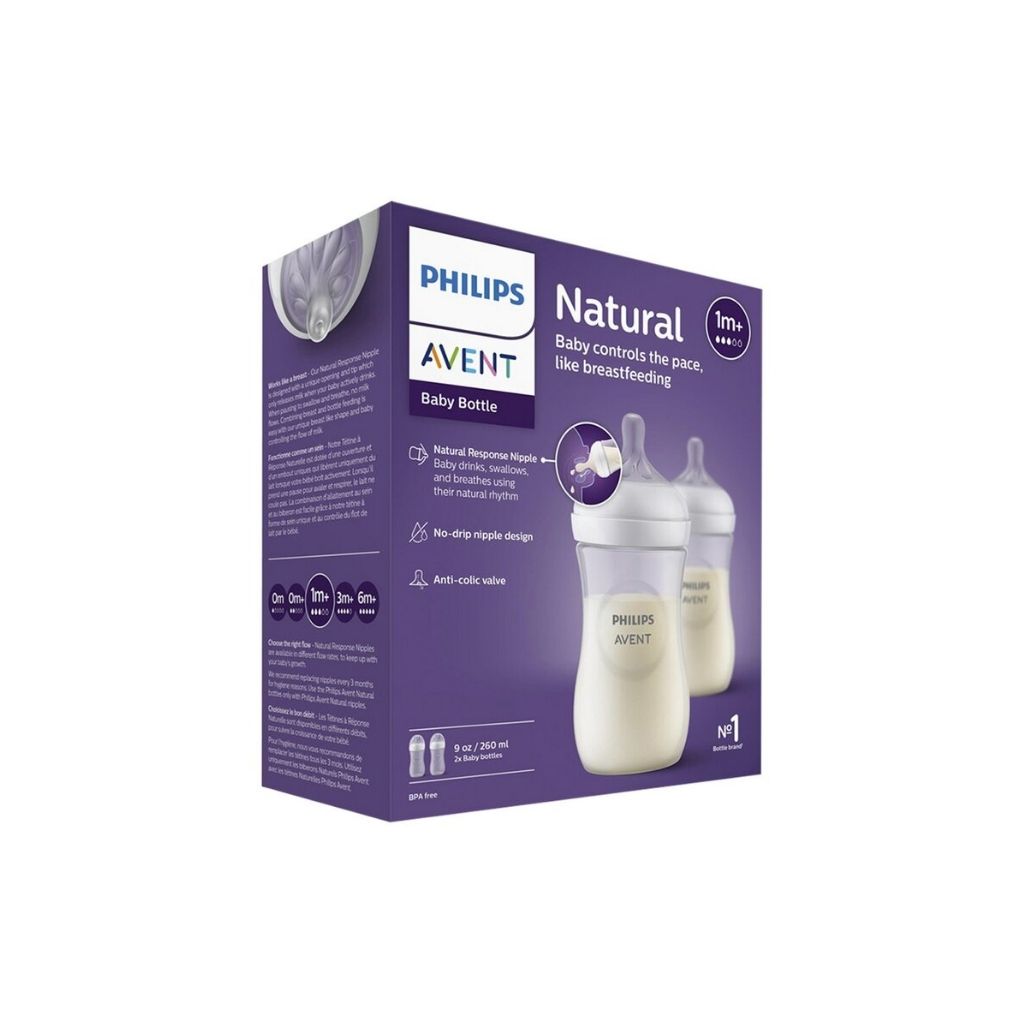 Philips AVENT Zuigfles Natural Response transparant 260 ml - 2 stuks