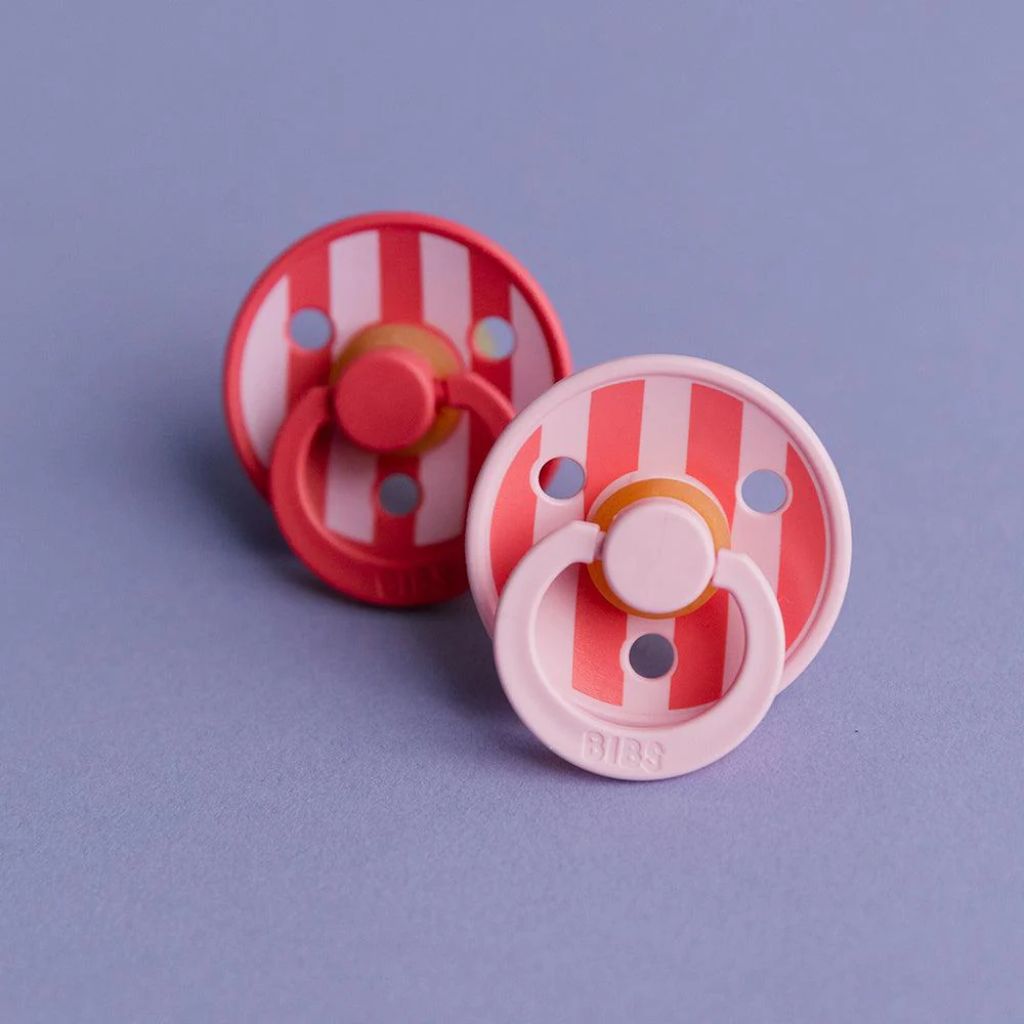 Bibs Fopspeen + 6 maanden STUDIO Pack Block Baby Pink Coral Mix - 2 stuks