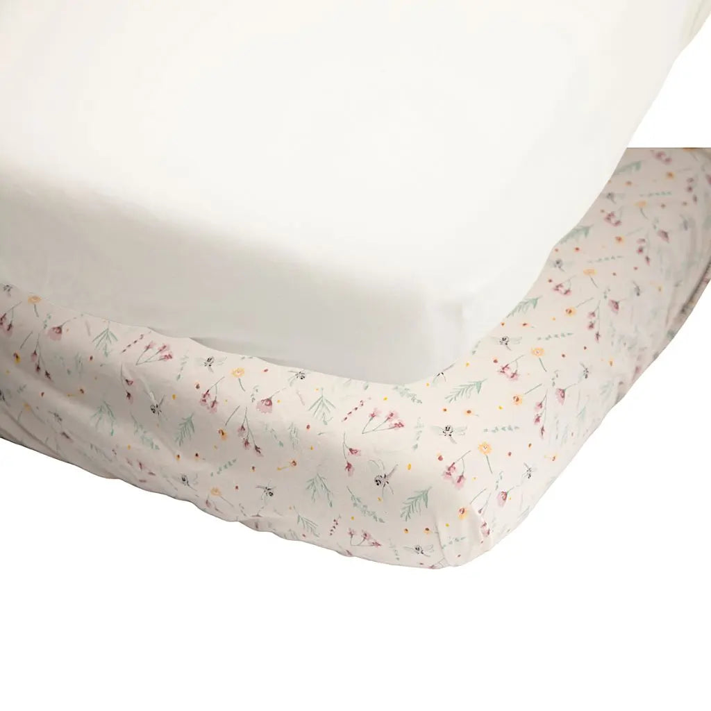 Dreambee Drap-housse pour lit Oscar Flowers 60 x 120 cm - 2 pièces