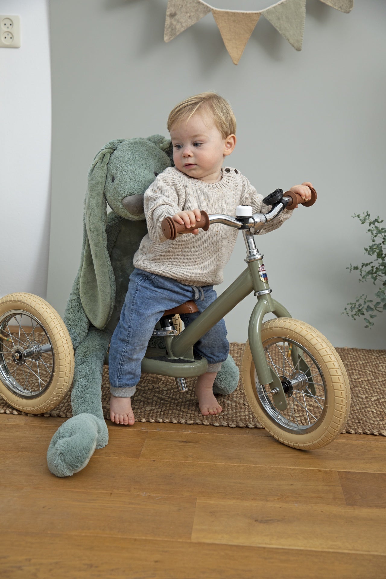 Happy Horse Peluche Lapin Richie Vert 58 cm