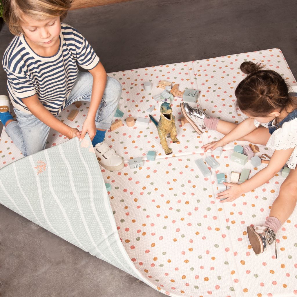 Little Gem Tapis de jeu pliable All About Dots /  Underwater world - 140 x 140 cm