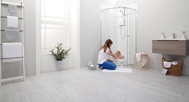 Shnuggle Baignoire pour enfants blanc-gris clair
