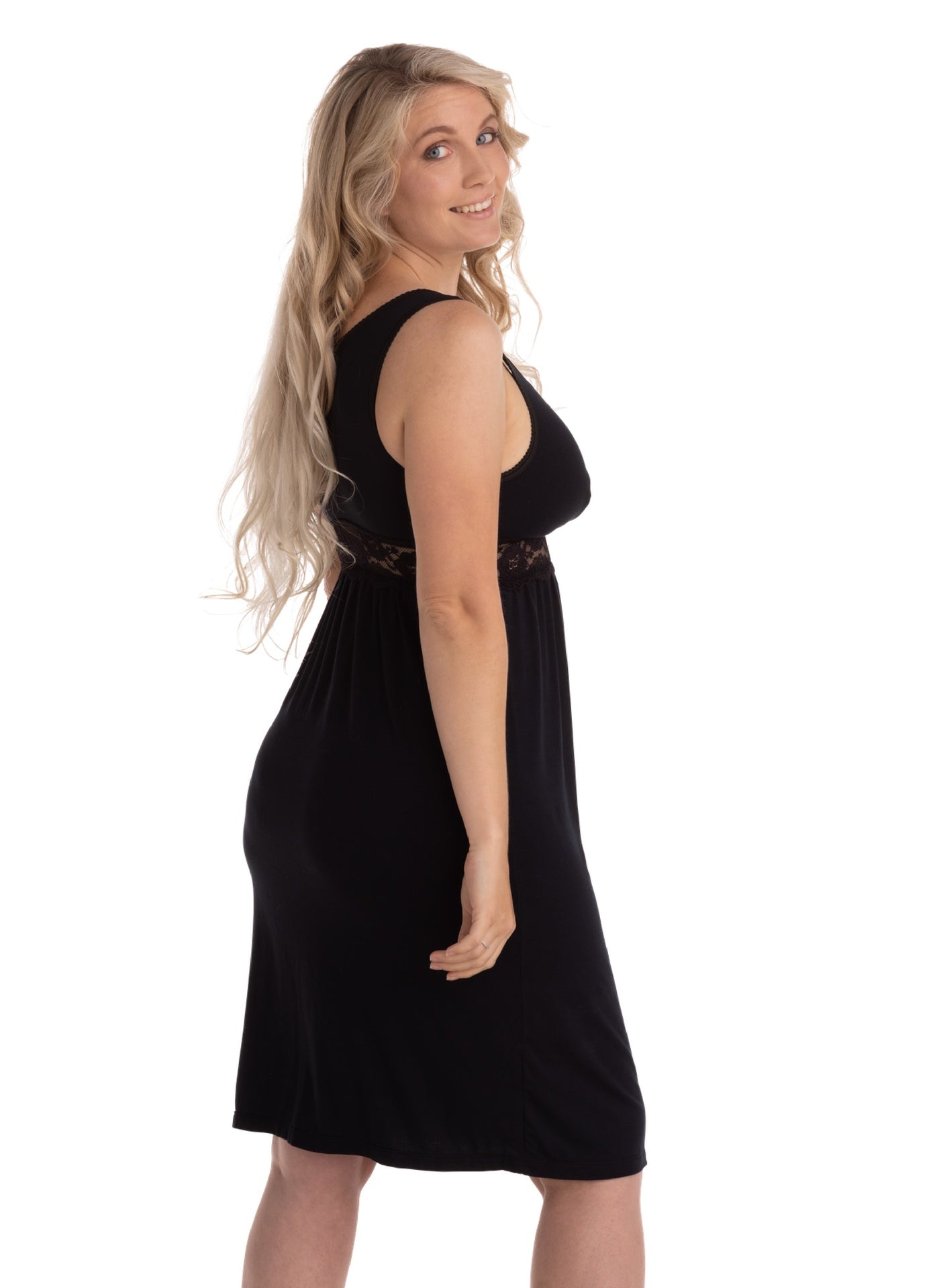 Carriwell Robe de nuit de maternite et d'allaitement noir
