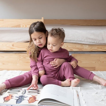 Feetje Pyjama bébé en tissu gaufré 2 pièces Berry