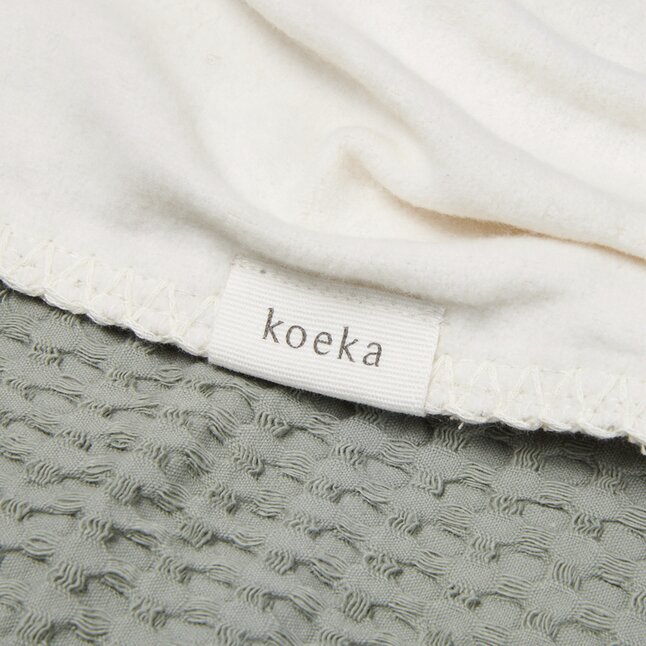 Koeka Couverture pour berceau ou parc Amsterdam Cotton fleece wafel Shadow Green