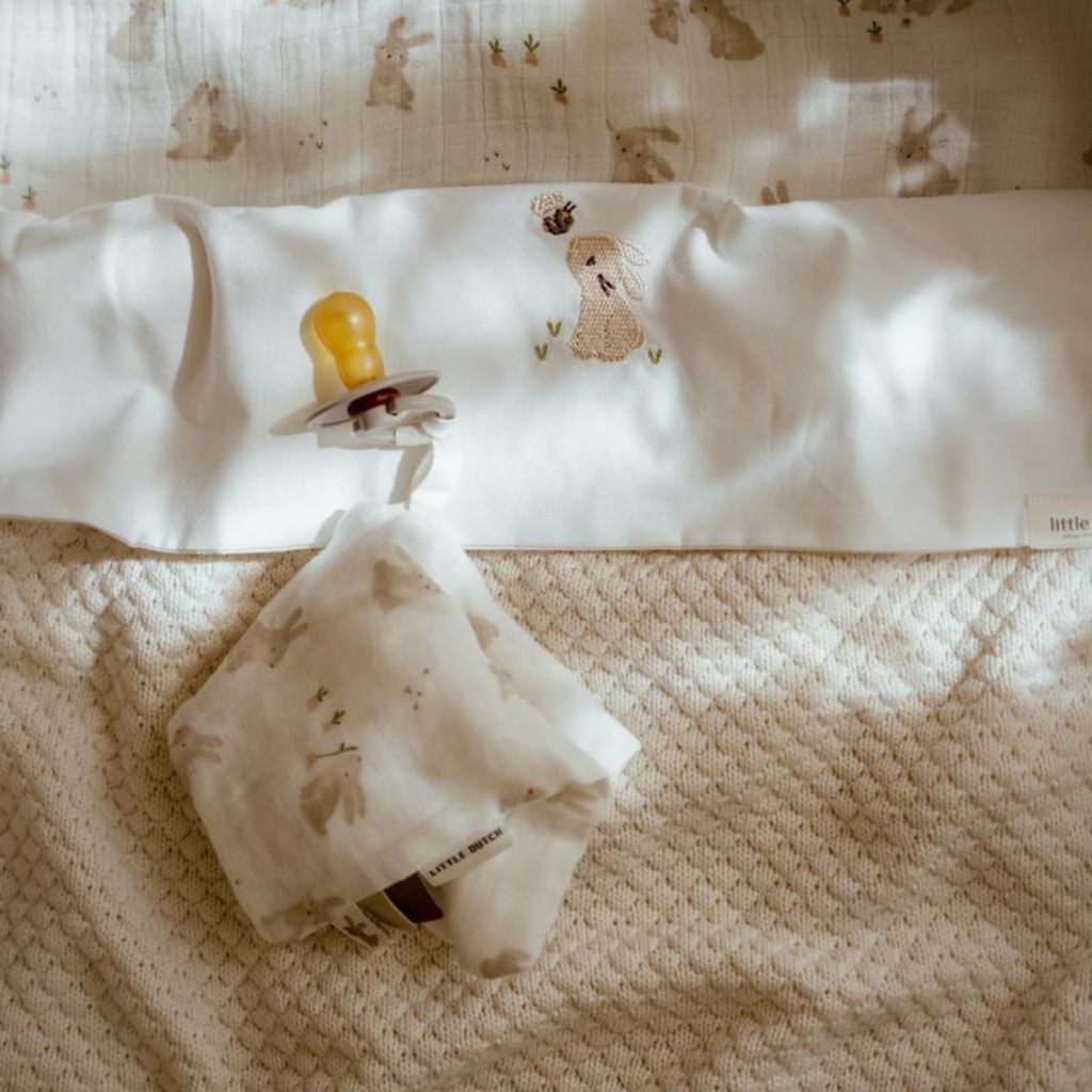 Little Dutch Ledikantlaken Newborn Naturals Baby Bunny wit