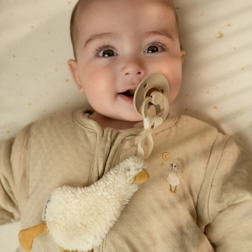 Little Dutch Chiffon pour sucette Newborn Naturals Little Goose Blanc