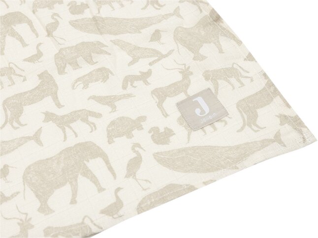 Jollein Essuie tetra Animals XL Nougat - 2 pièces