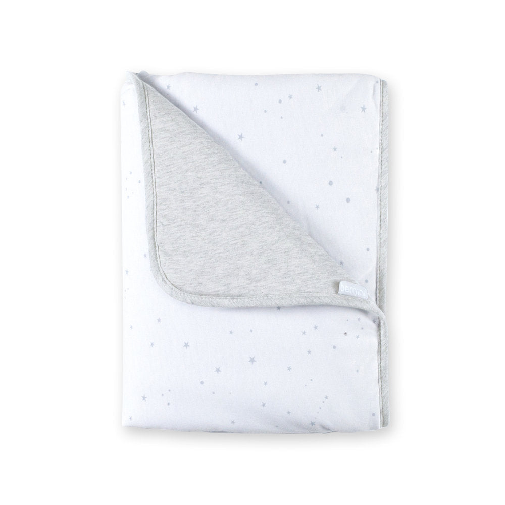 Bemini Couverture d'automne/hiver Stary coton/jersey blanc/gris