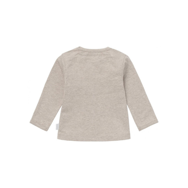 T-shirt lange mouw, Hester met tekst, m 44, Taupe Melange, noppies uniseks