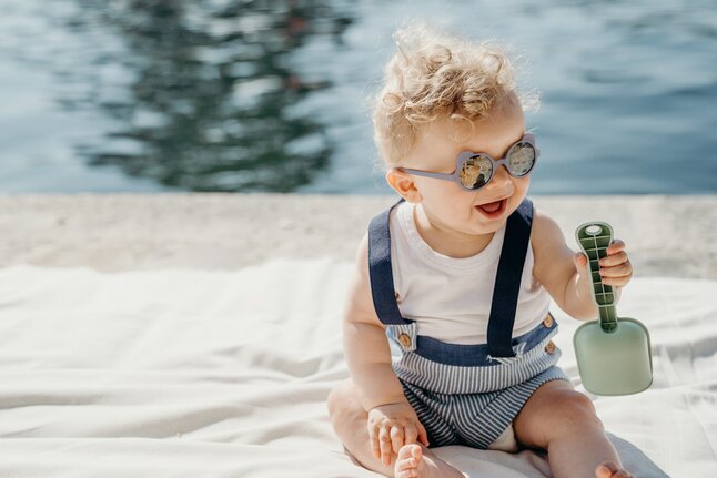 Ki ET LA Lunettes de soleil Ours'on bleu/gris argenté 1-2 ans