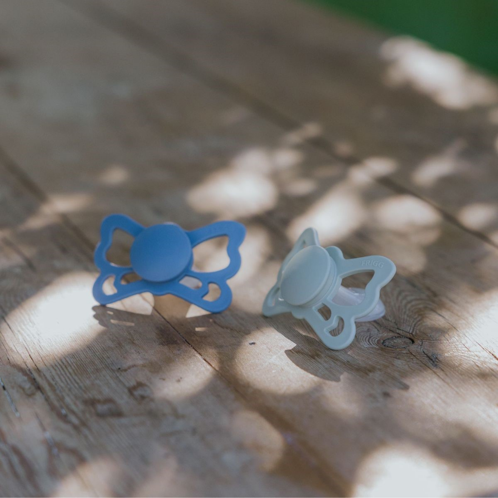 FRIGG Fopspeen + 6 maanden Butterfly silicone Ocean view/Sage - 2 stuks