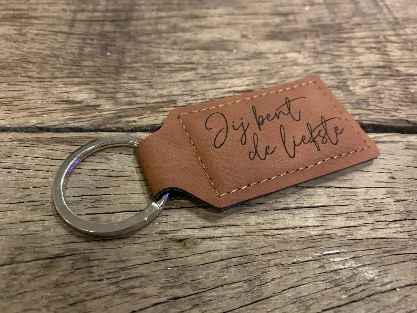 Dotti Sleutelhanger "Peter, jij bent de liefste" bruin