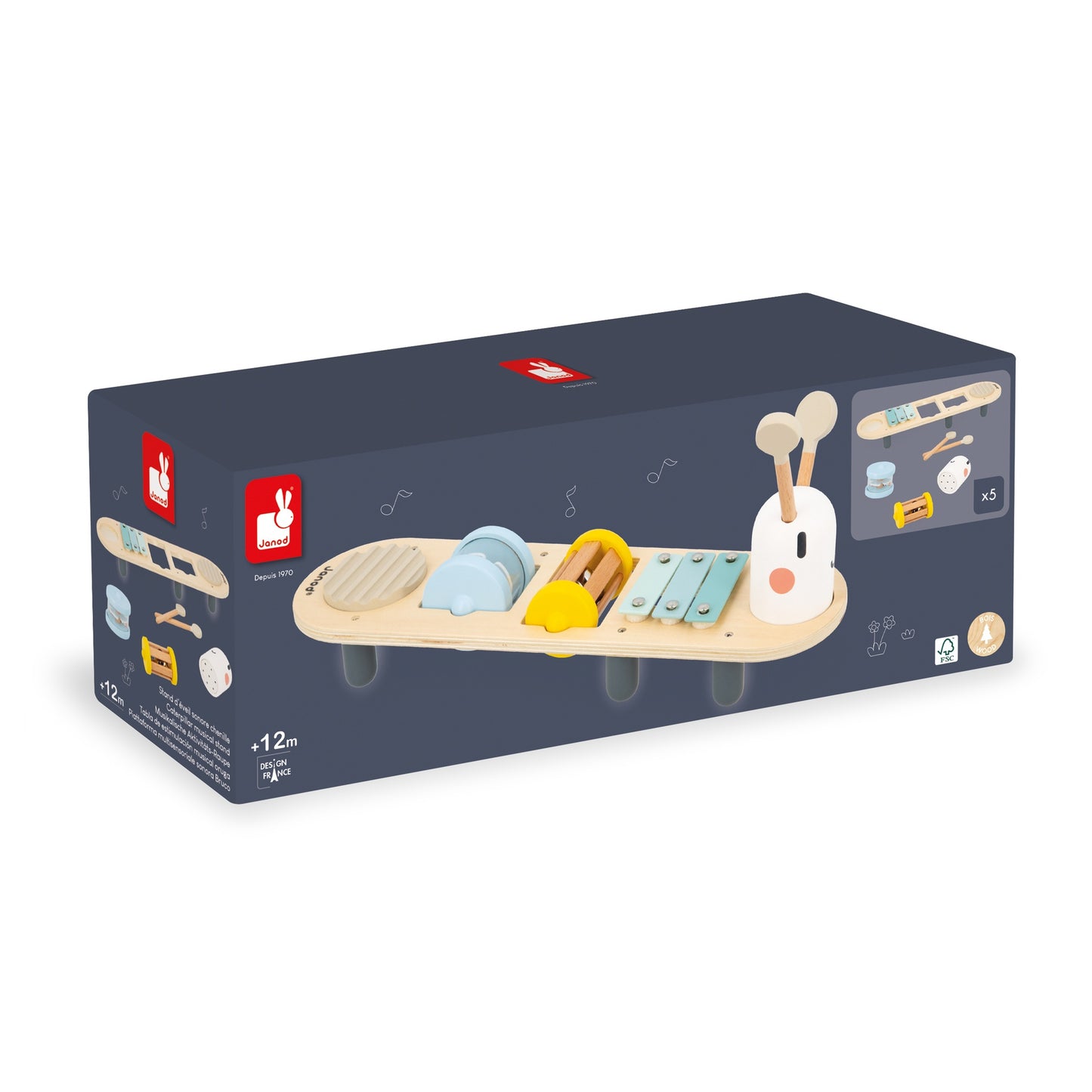 Janod Xylophone en bois Chenille Sweet Cocoon