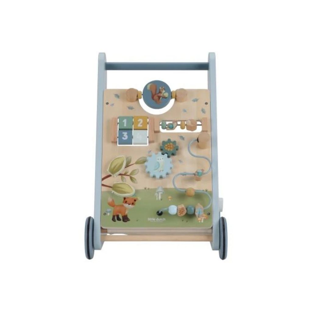 Little Dutch Porteur-pousseur en bois Forest Friends bleu