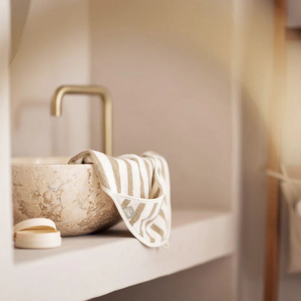 Jollein Badcape Stripe Terry Olive Green B 75 x L 75 cm