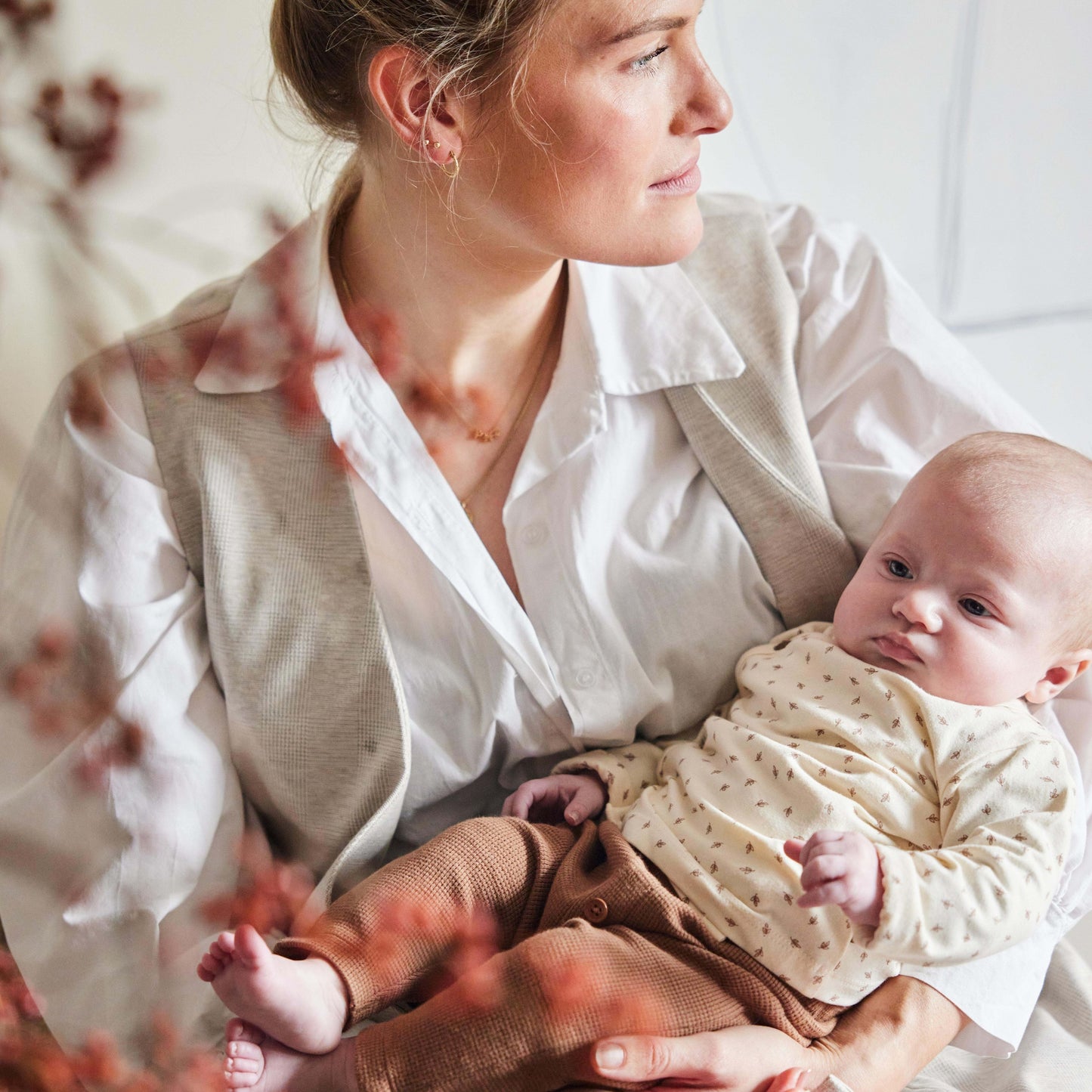 Dirkje T-shirt met lange mouwen & overslag NOOS Unisex Off White