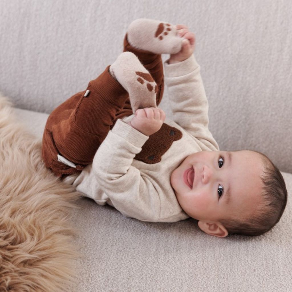 Feetje Sweater - Wild World Taupe melange Jongen