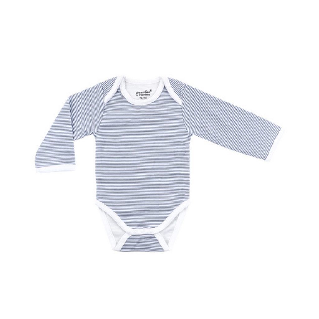 Dreambee Body met lange mouwen Essentials streepjes blauw - 2 stuks