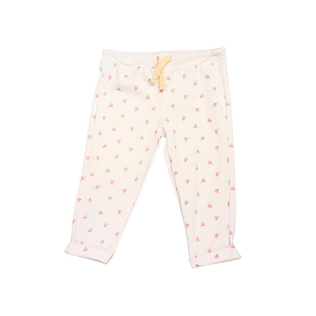 Dreambee Pantalon à fleurs Essentials Blanc 74-80