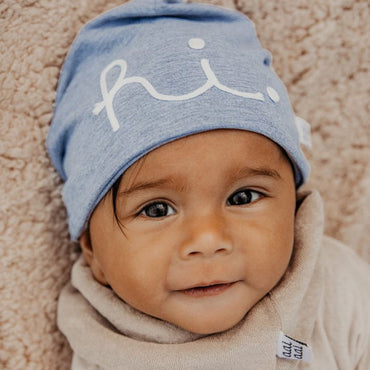 muts, HI beanie, m3-6m, denim, unisex