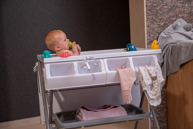 Bo Jungle Table à langer Pensylvania gris