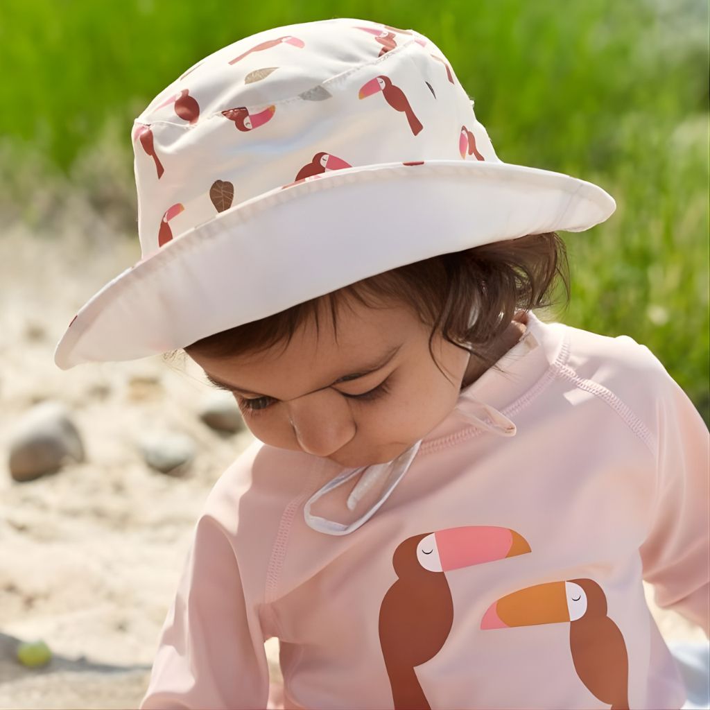 Zonnehoedje, Bucket Hat Toucan Offwhite, 3-6 maand, maat 43/45