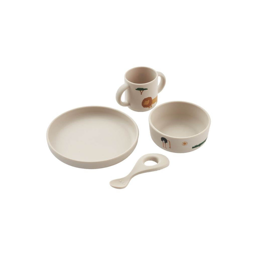 Liewood Set repas 4 pièces Vivi Safari Sandy
