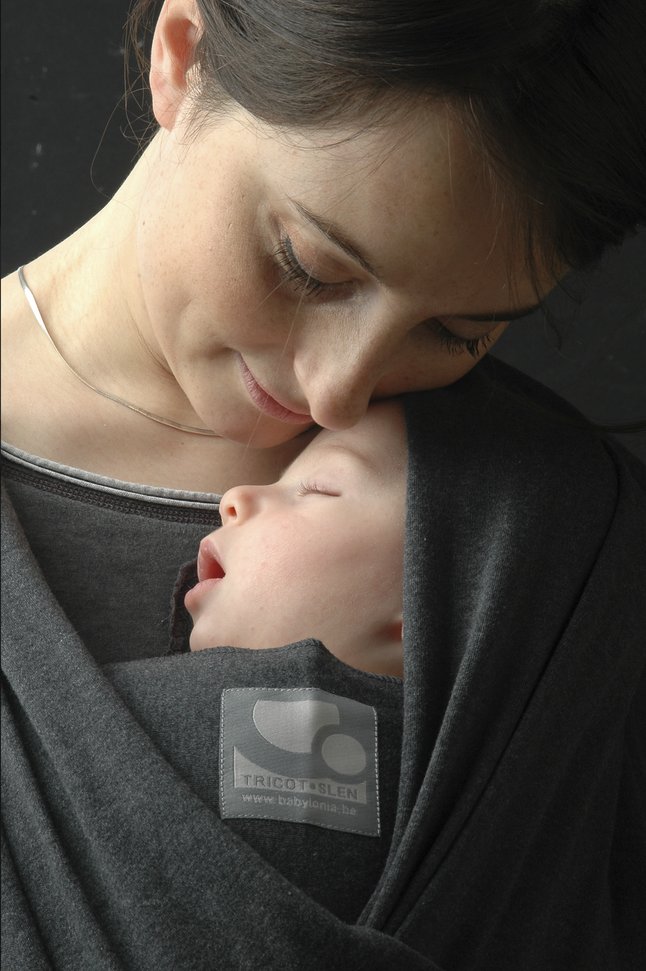 Babylonia Rekbare draagdoek Tricot-Slen Organic biokatoen Anthracite