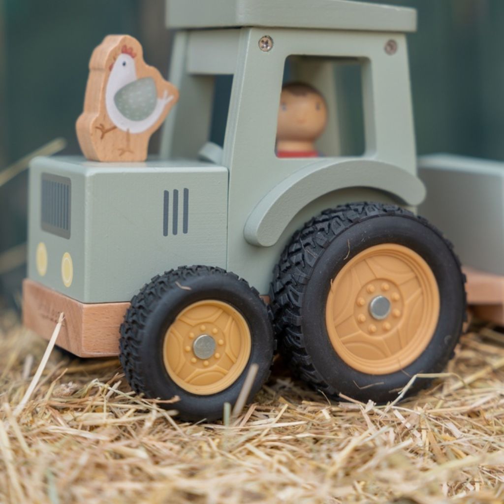 Little Dutch Activiteitenspeeltje Tractor met trailer Little Farm