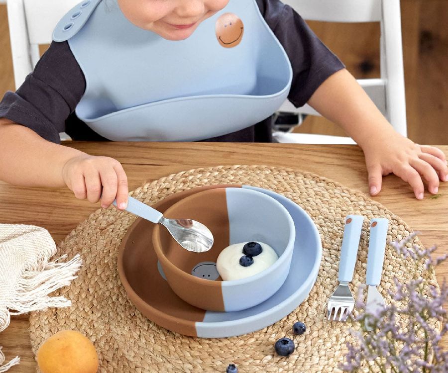 Lässig Siliconen kom Happy Rascals Smile Sky Blue