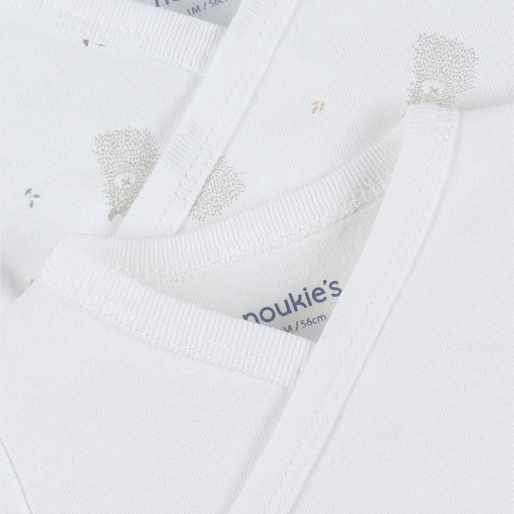 Noukie's Body overslag bio katoen Fluffy & Orso wit - 2 stuks