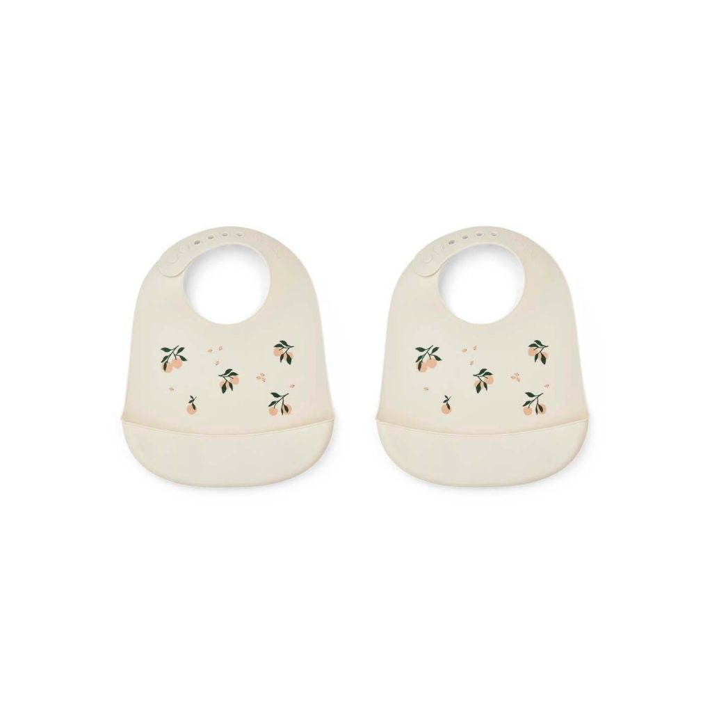 Liewood Slabbetje siliconen Tilda Peach Multi - 2 stuks