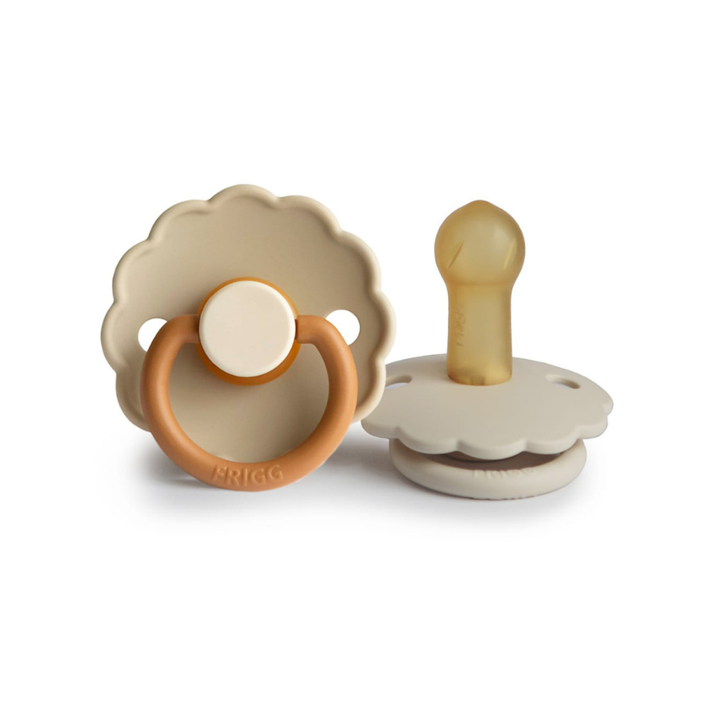 FRIGG Fopspeen 6 - 18 maanden Daisy Blooming latex Desert/Cream - 2 stuks