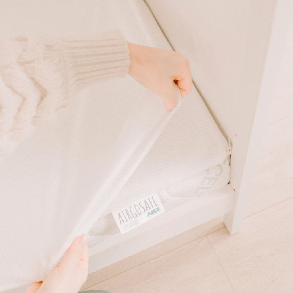 ABZ Drap-housse pour lit Airgosafe blanc Lg 70 x L 140/150 cm