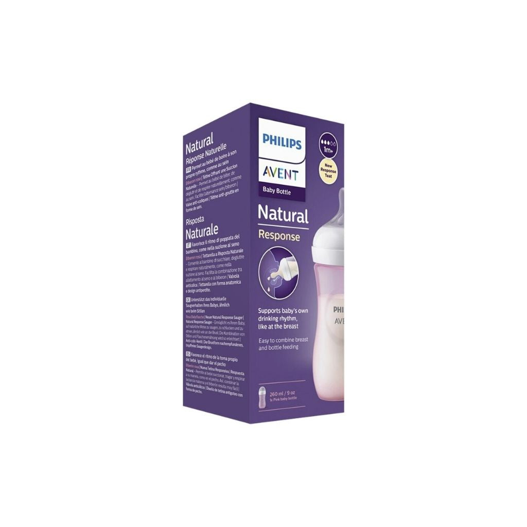 Philips AVENT Zuigfles Natural Response roze 260 ml - 3 stuks