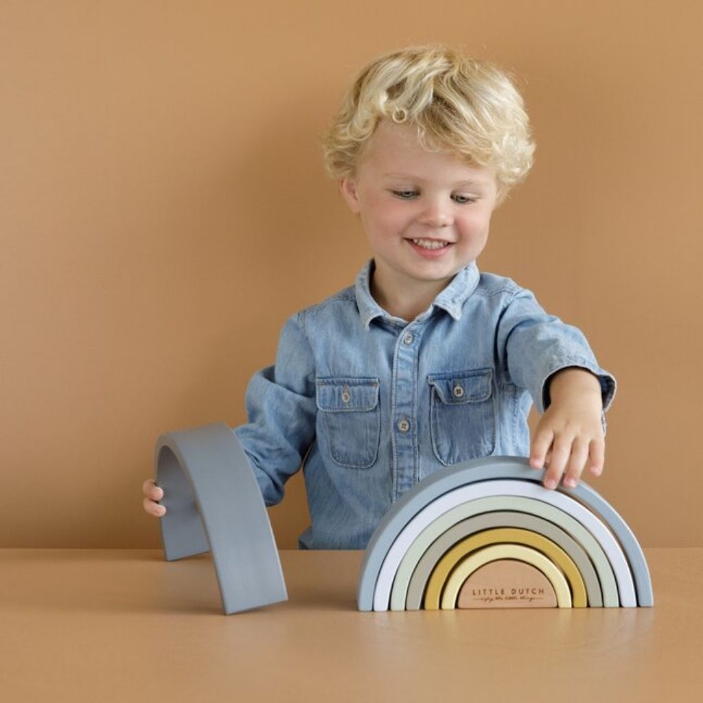 Little Dutch Jouet d'activite Arc-en-ciel en bois Blue