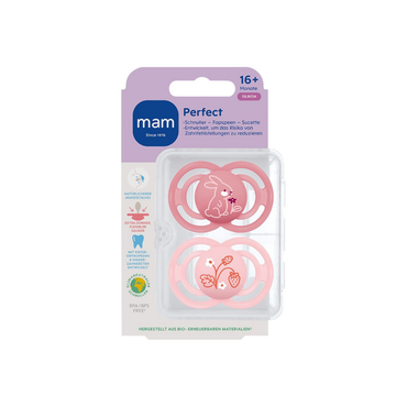 MAM Fopspeen + 16 maanden Perfect Silicone roze - 2 stuks