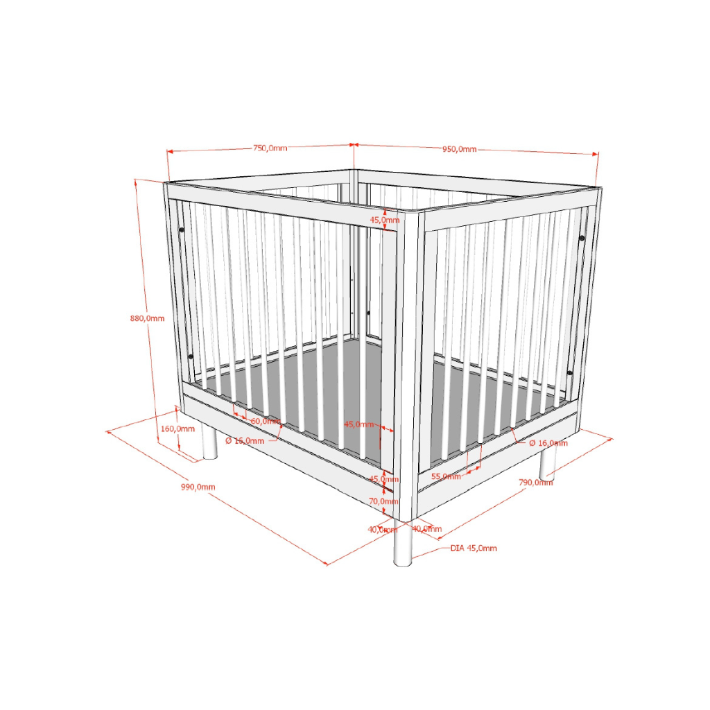 Jaxx Park Forrest Beuk wit L 95 x B 75 cm