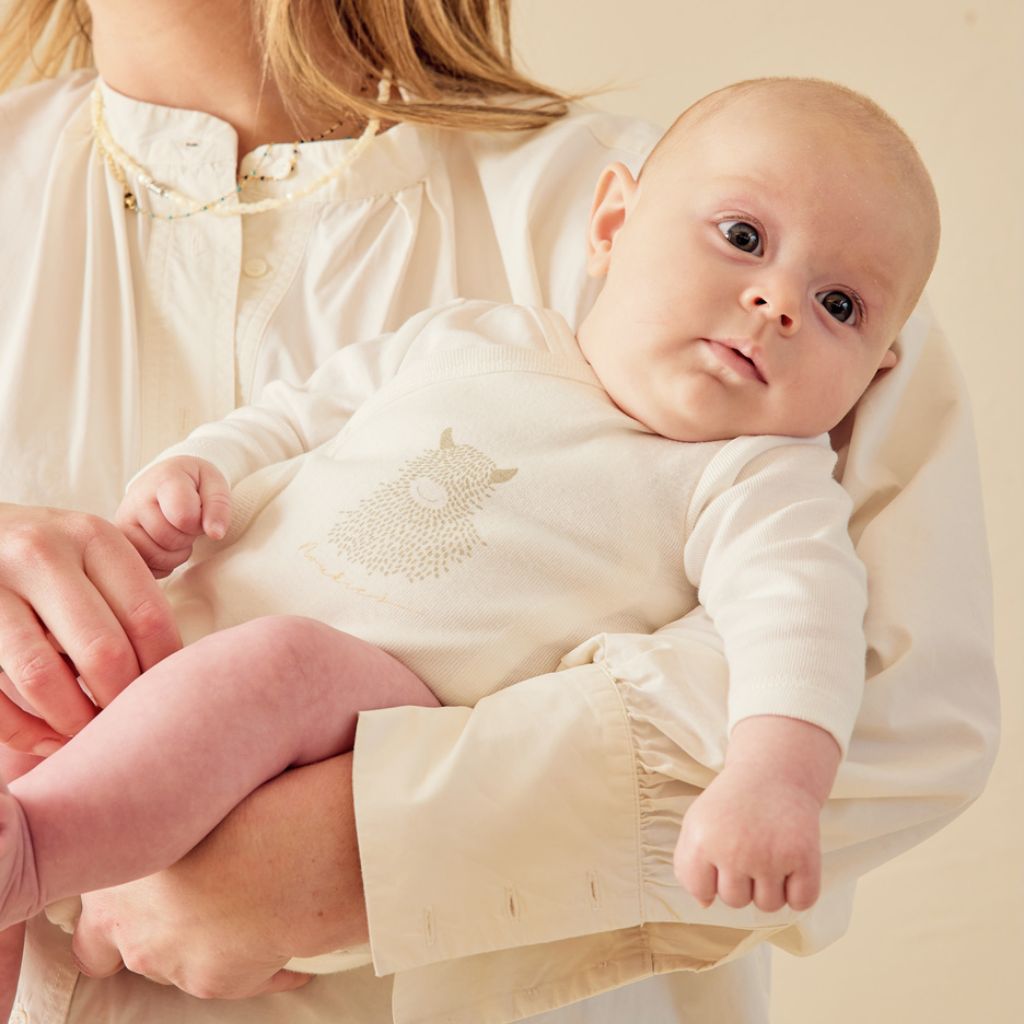 Noukie's Body overslag bio katoen Fluffy & Orso wit - 2 stuks